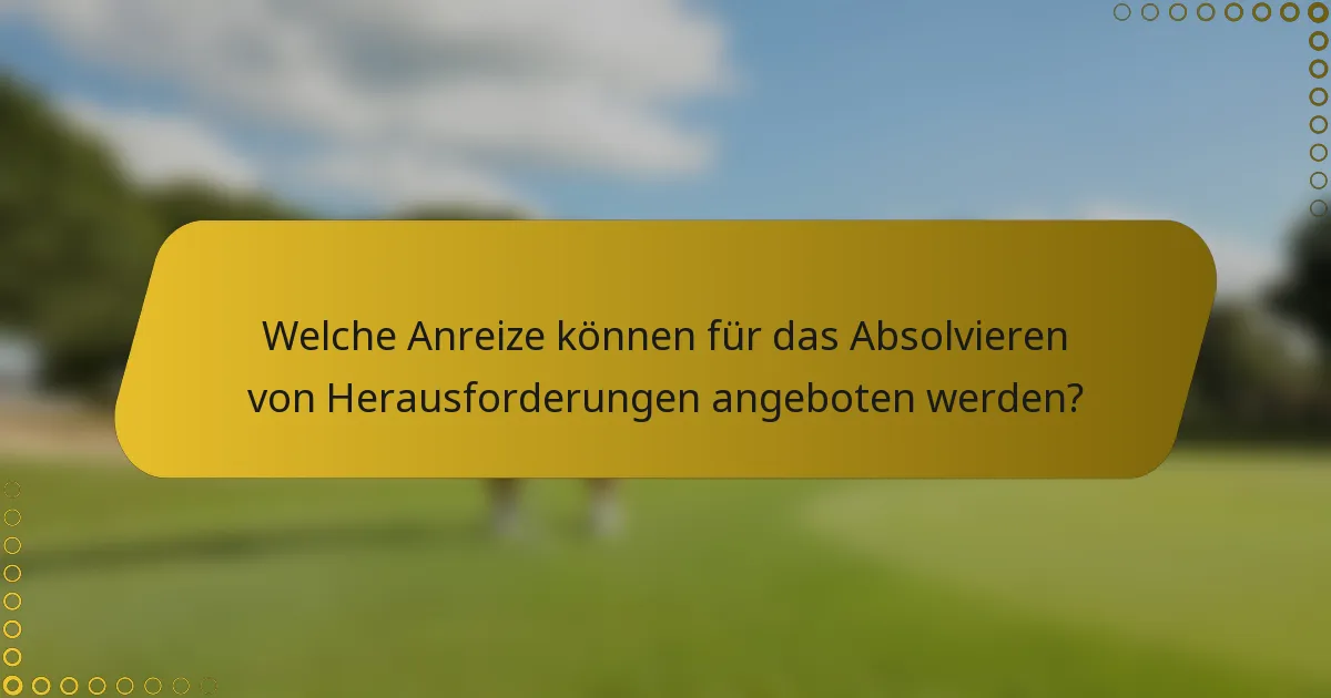 Welche Anreize können für das Absolvieren von Herausforderungen angeboten werden?