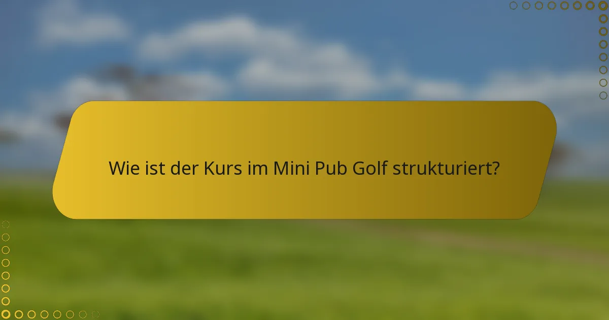 Wie ist der Kurs im Mini Pub Golf strukturiert?